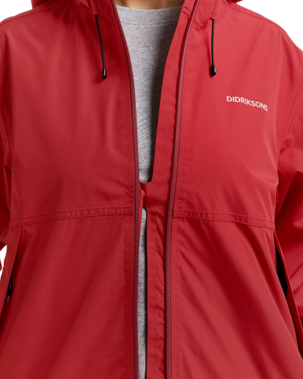 Spring Red coloured Didriksons Tilde Womens Jacket 4 on white background