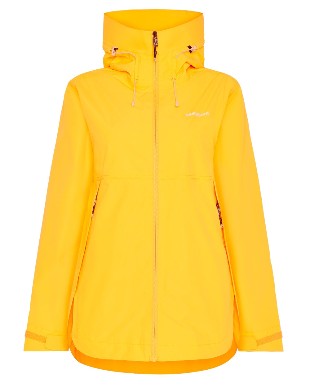 Warm Yellow coloured Didriksons Tilde Womens Jacket on white background