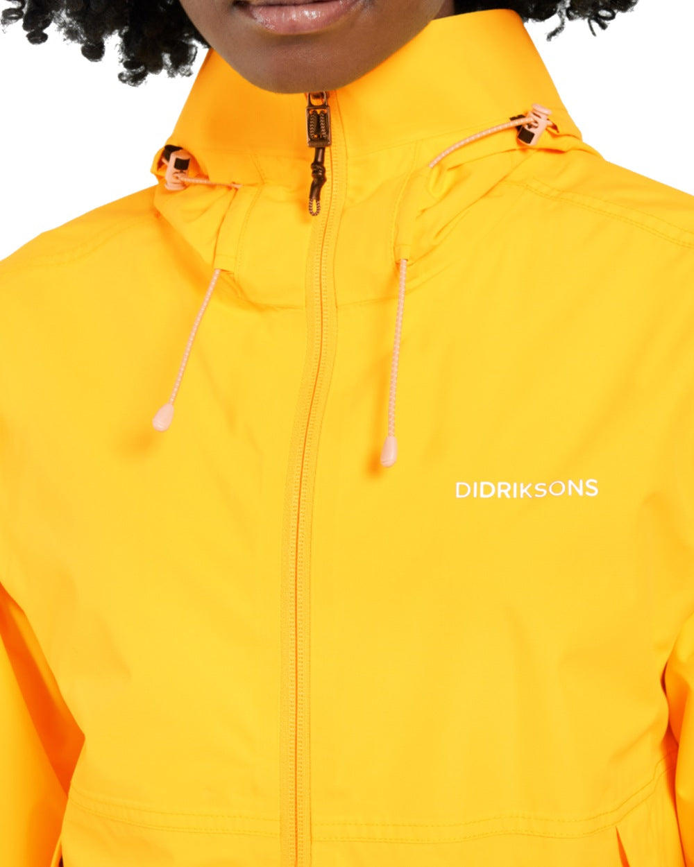 Warm Yellow coloured Didriksons Tilde Womens Jacket on white background
