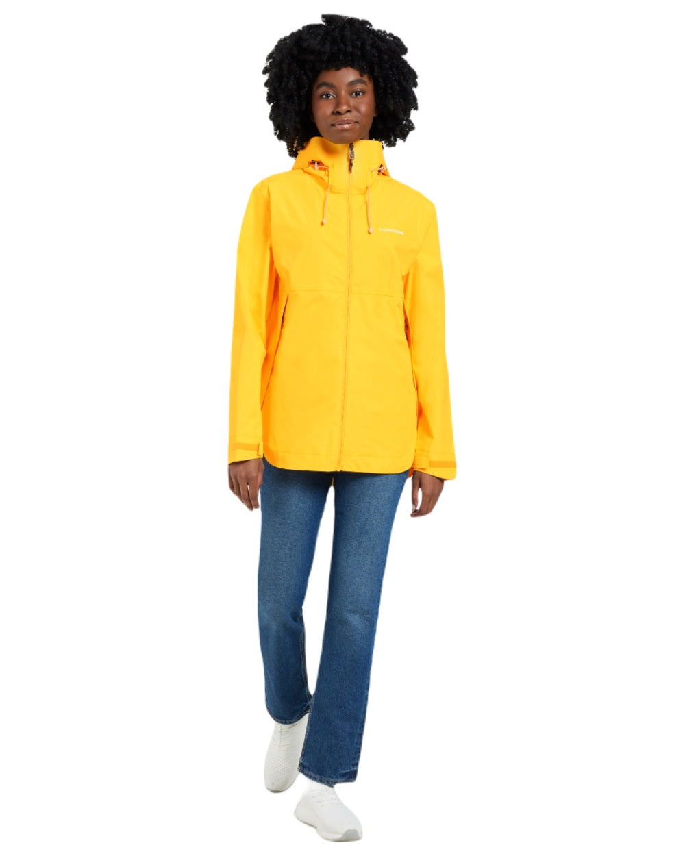 Warm Yellow coloured Didriksons Tilde Womens Jacket on white background