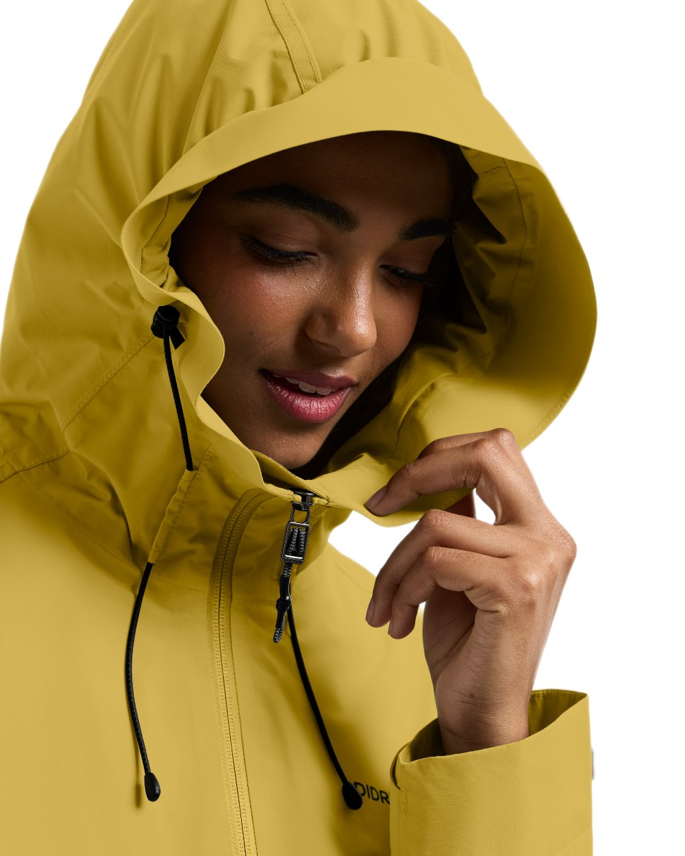 Yellow Pollen coloured Didriksons Tilde Womens Jacket 4 on white background