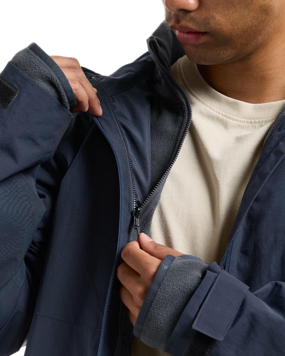 Dark Night Blue coloured Didriksons Trien Jacket on white background