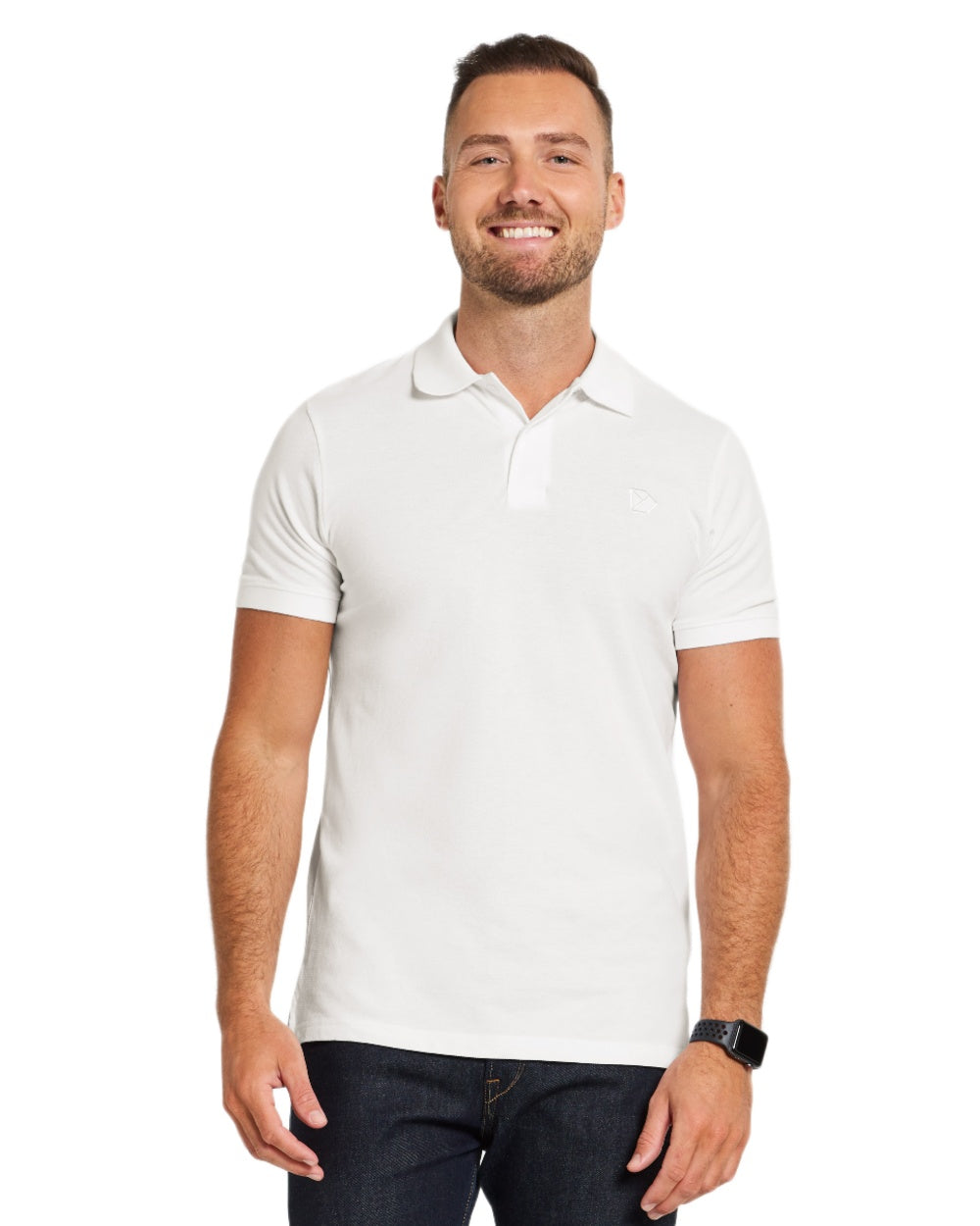 Snow White coloured Didriksons Ville Pike Polo Shirt 2 on white background