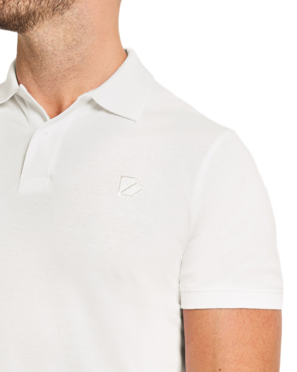 Snow White coloured Didriksons Ville Pike Polo Shirt 2 on white background