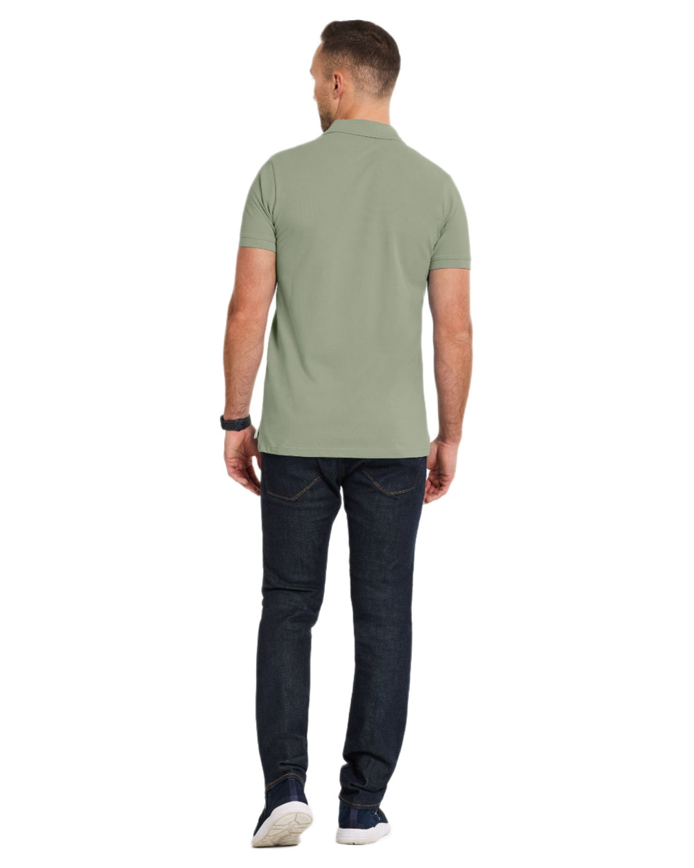 Light Moss coloured Didriksons Ville Pike Polo Shirt 2 on white background