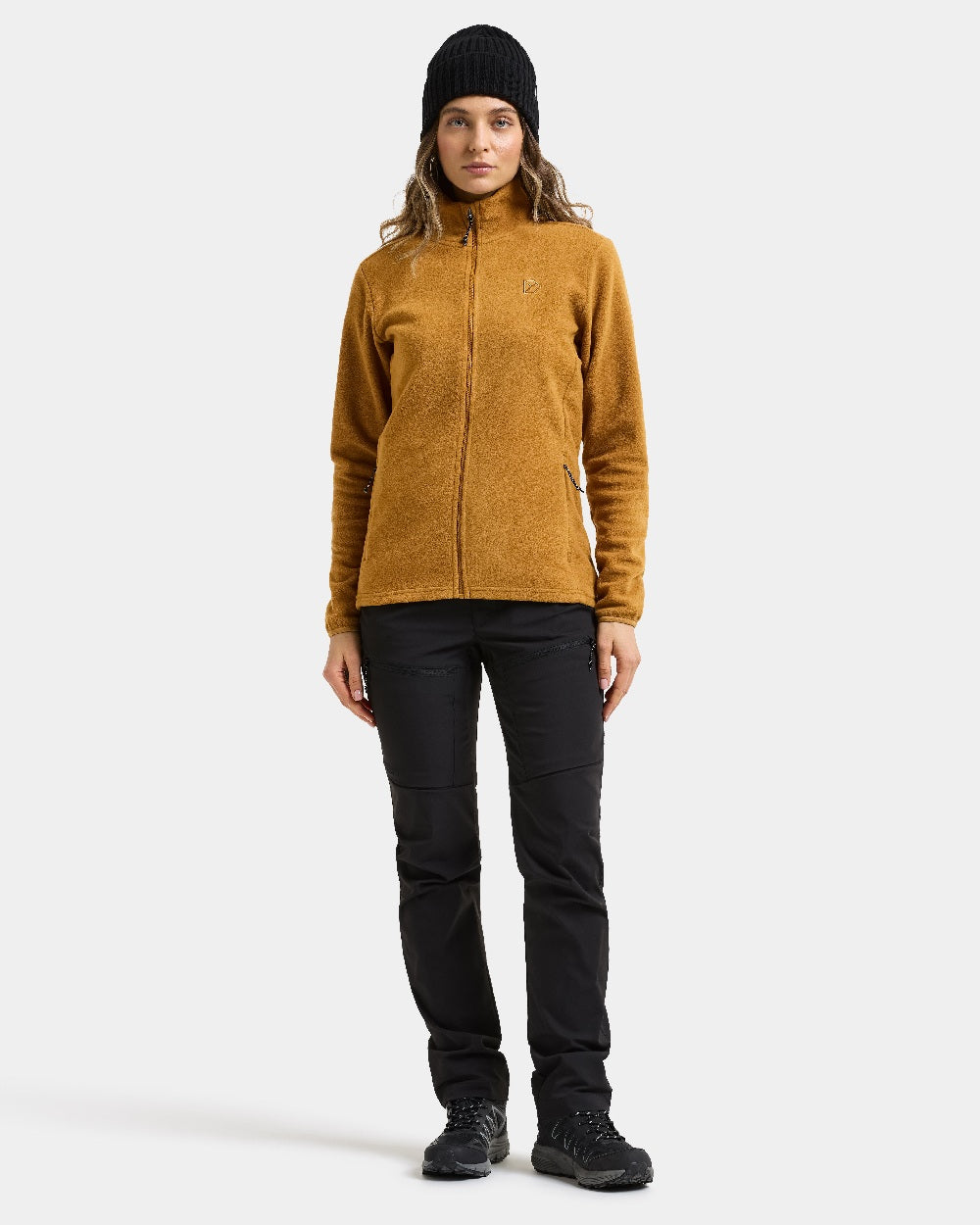 Spice Brown coloured Didriksons Viona Womens Fullzip on white background