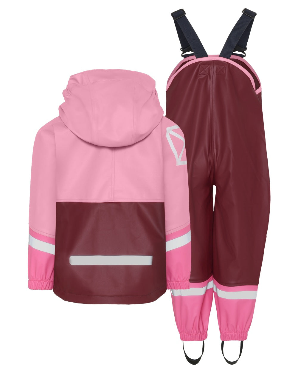 Anemon Red coloured Didriksons Waterman Kids Rain Set on white background