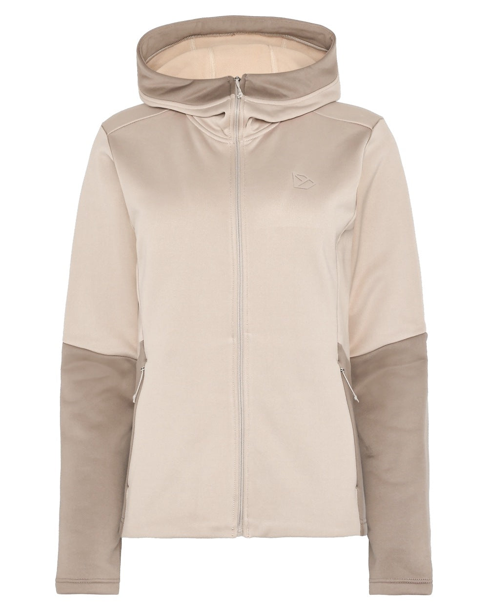 Beach Beige coloured Didriksons Womens Anneli Full Zip Fleece 3 on white background