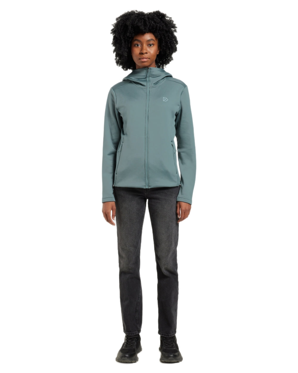 Factory Blue coloured Didriksons Womens Anneli Full-Zip Jacket on white background