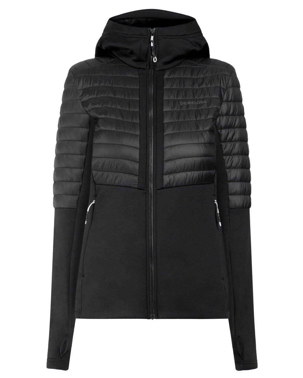 Black coloured Didriksons Womens Annema Full Zip 6 on white background
