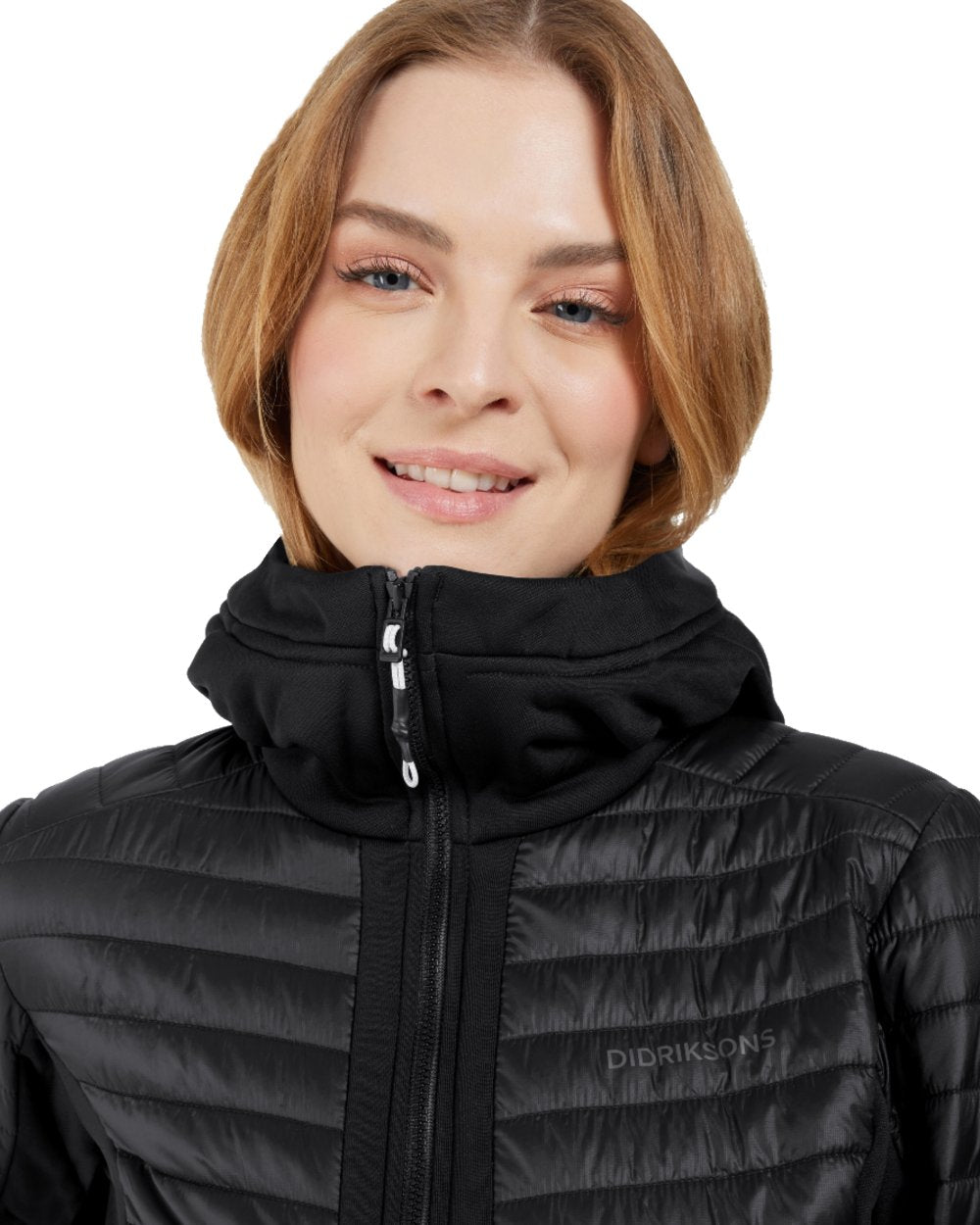 Black coloured Didriksons Womens Annema Full Zip 6 on white background