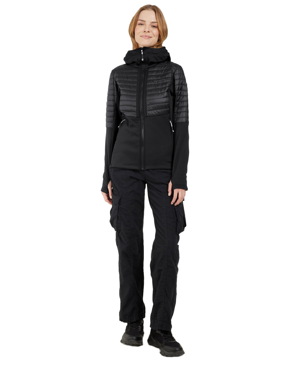 Black coloured Didriksons Womens Annema Full Zip 6 on white background