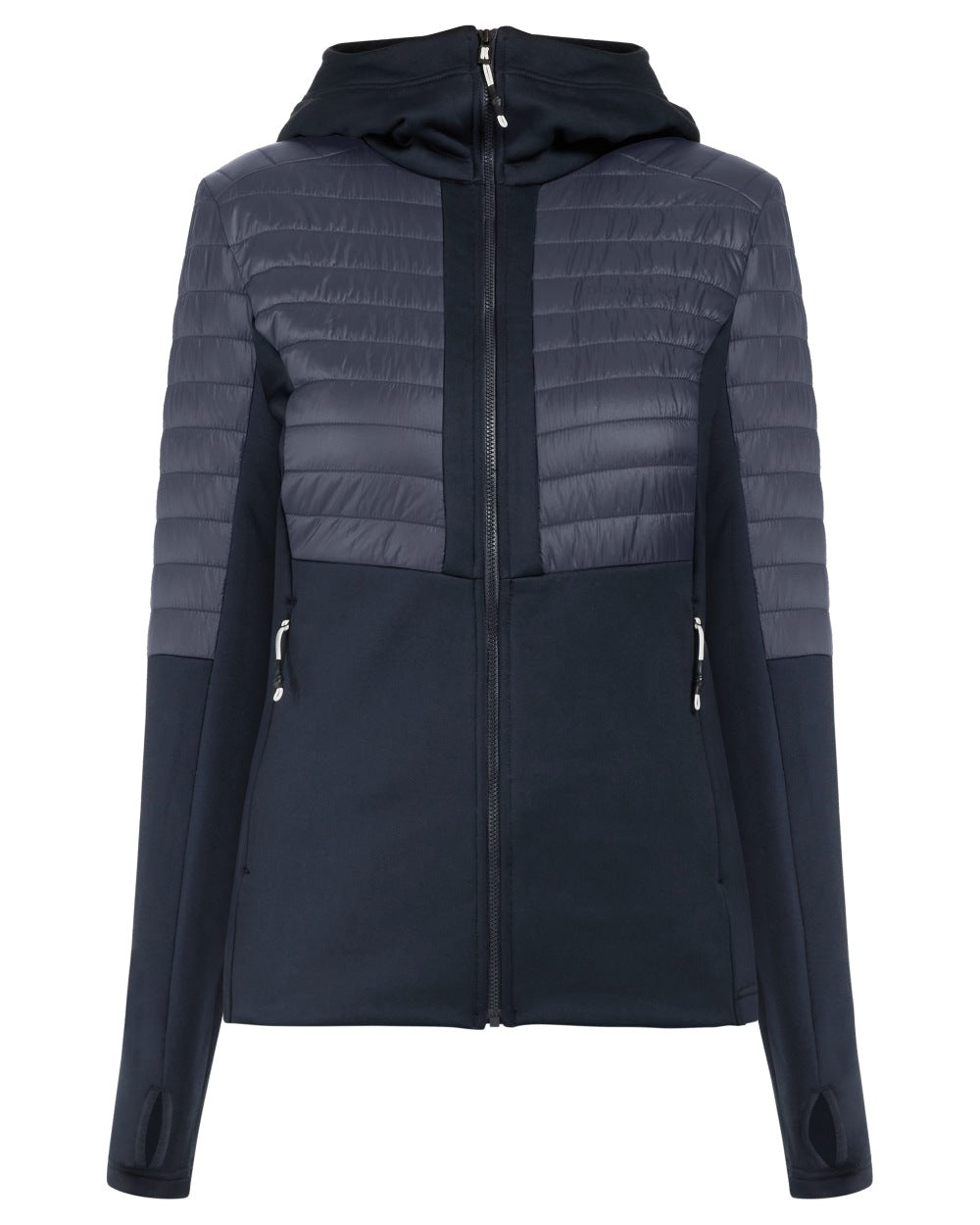 Dark Night Blue coloured Didriksons Womens Annema Full Zip 6 on white background