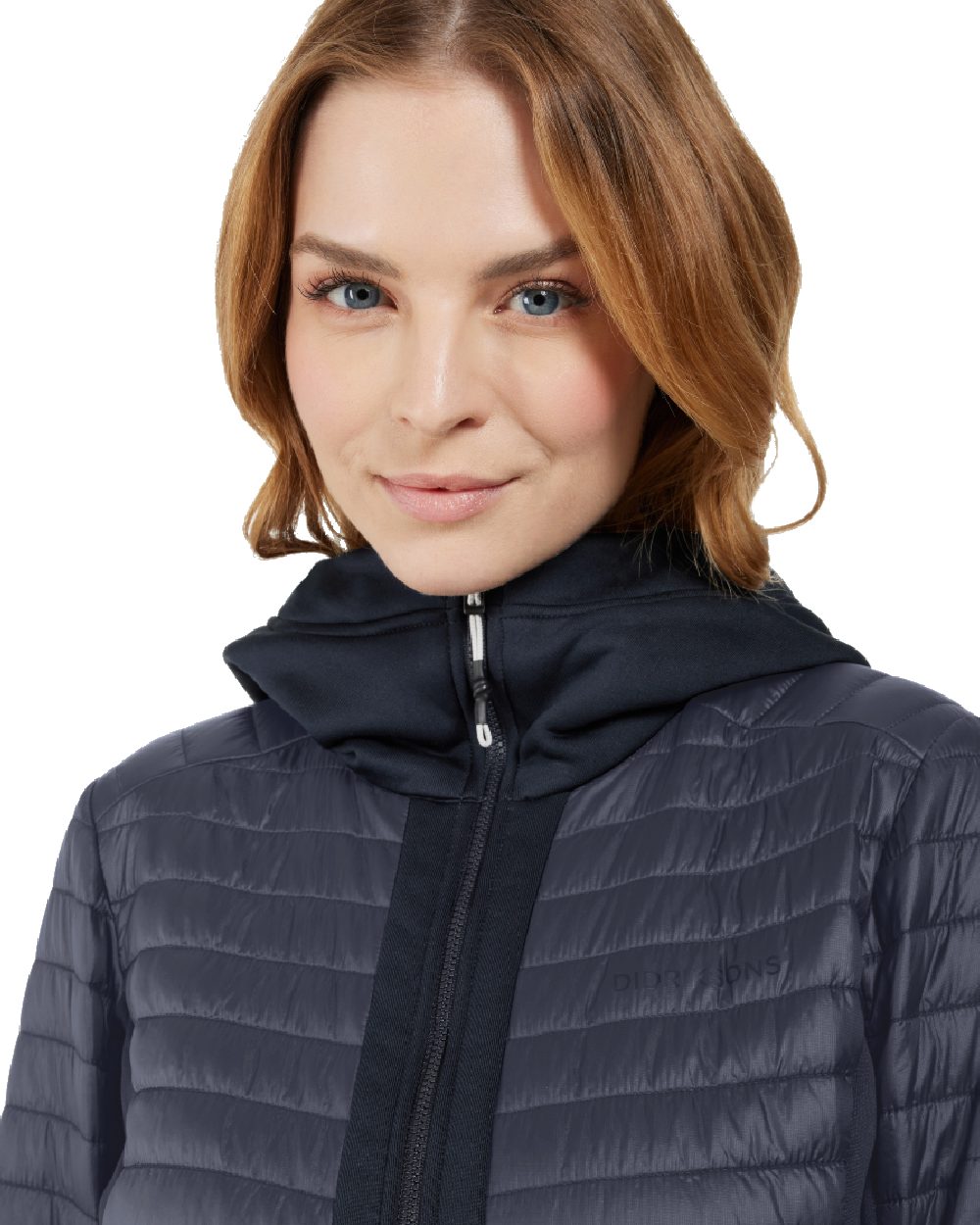Dark Night Blue coloured Didriksons Womens Annema Full Zip 6 on white background