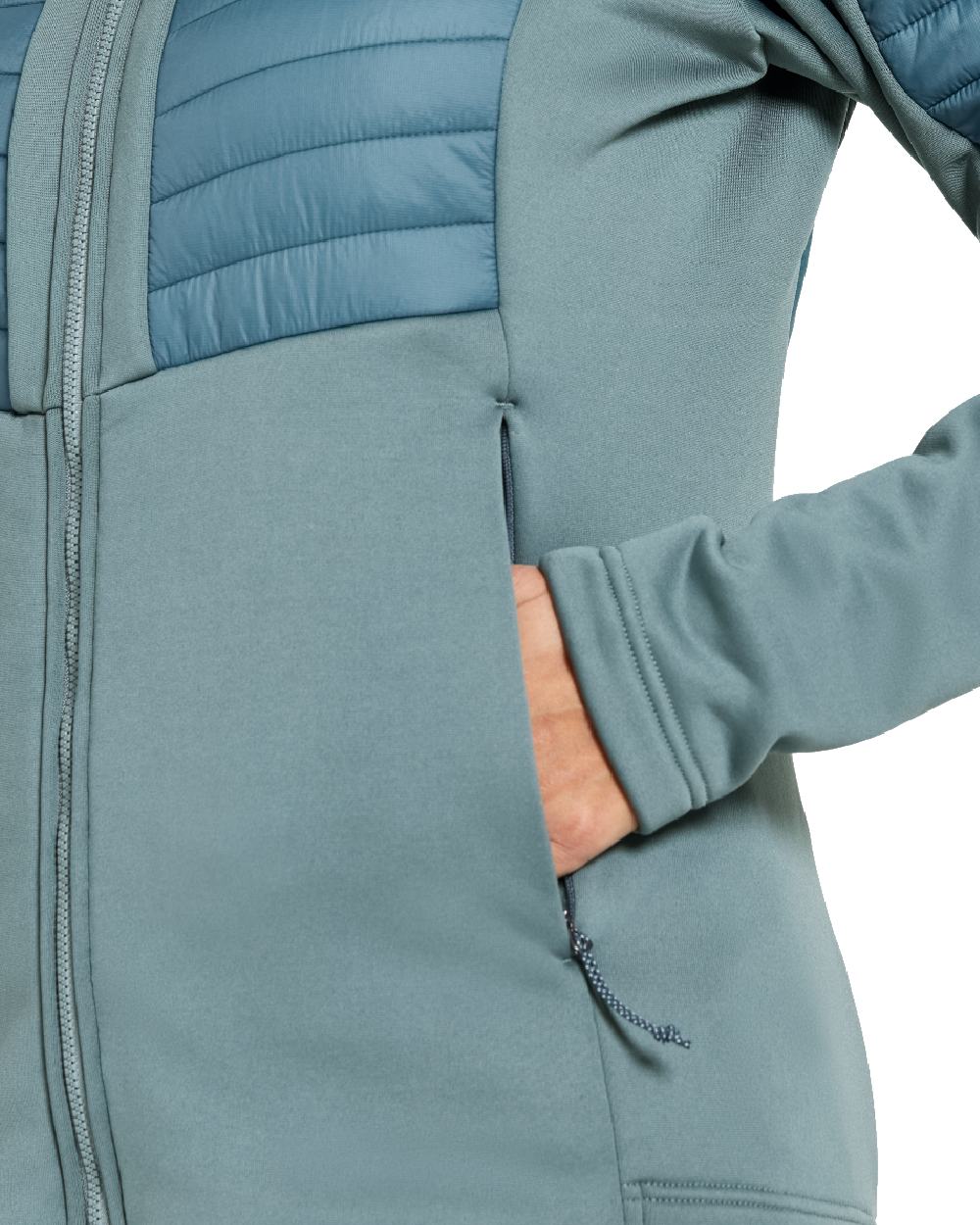 Factory Blue coloured Didriksons Womens Annema Full Zip 6 on white background
