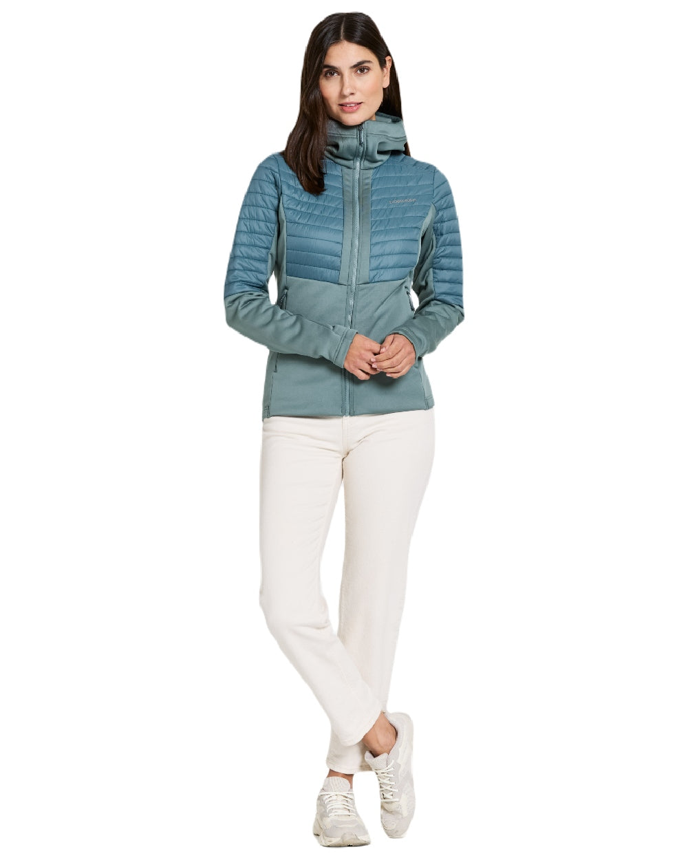 Factory Blue coloured Didriksons Womens Annema Full Zip 6 on white background