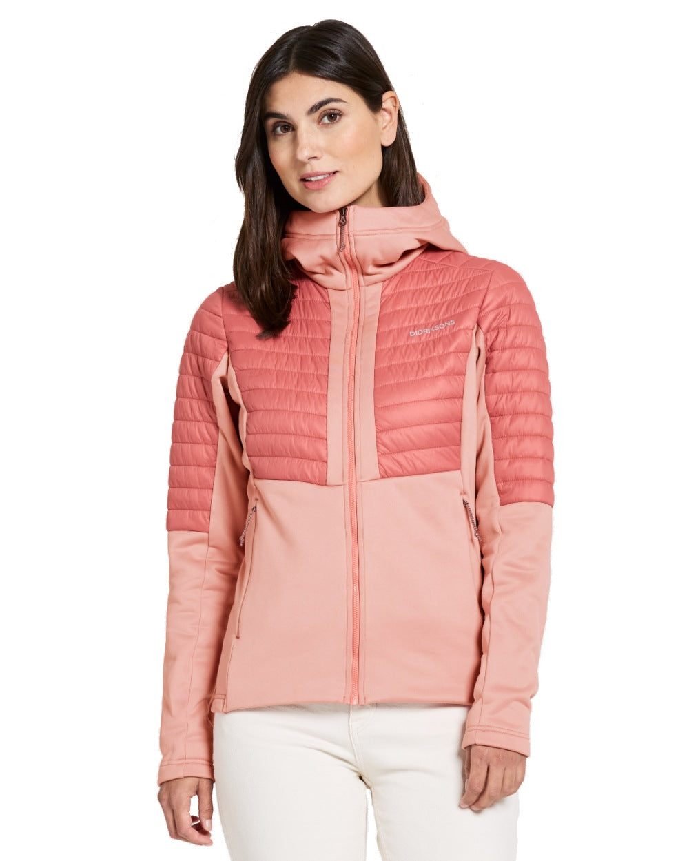 Powder Pink coloured Didriksons Womens Annema Full Zip 6 on white background