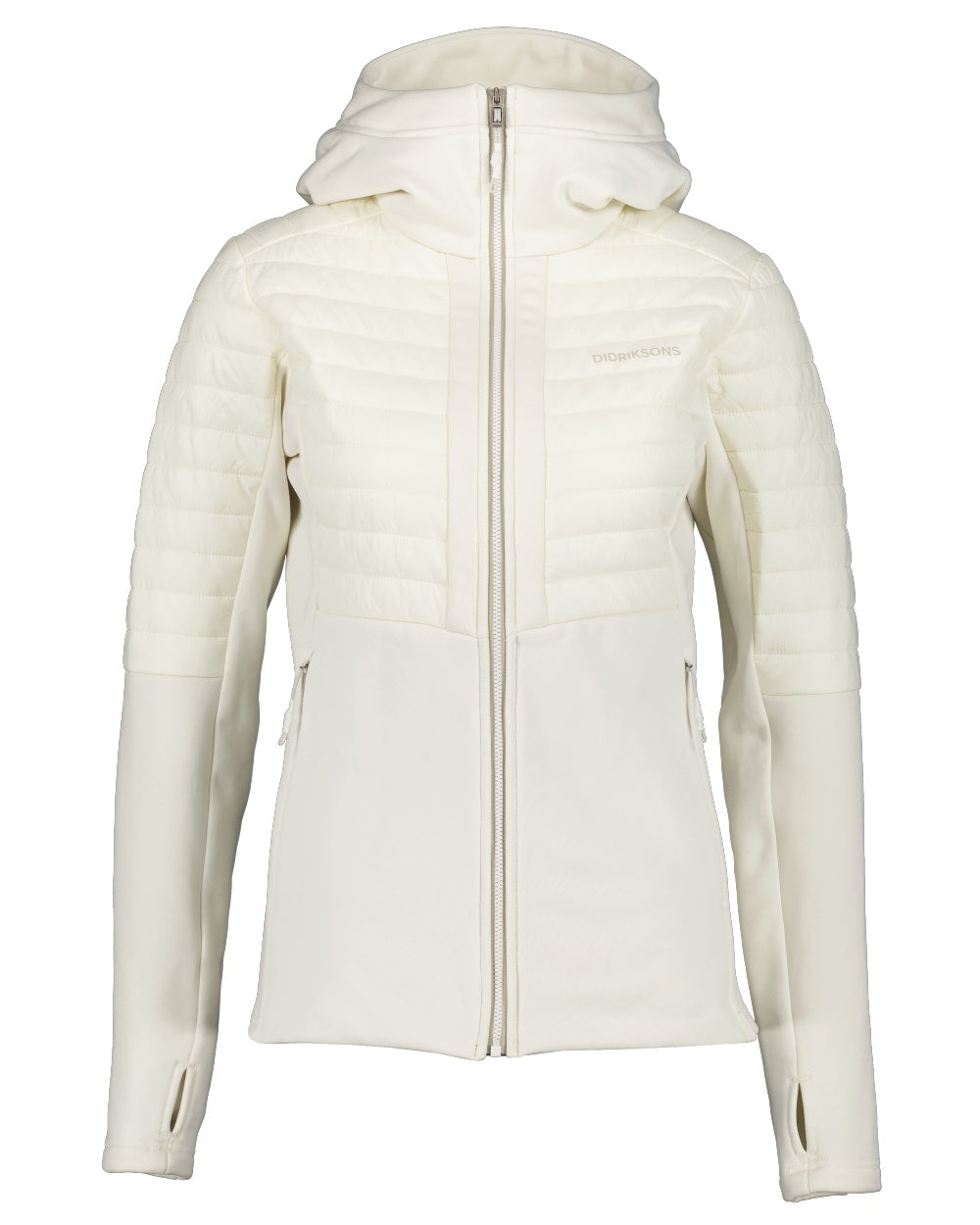 Shell White coloured Didriksons Womens Annema Full Zip 6 on white background