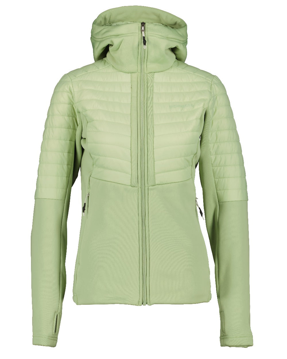 Soft Green coloured Didriksons Womens Annema Full Zip 6 on white background