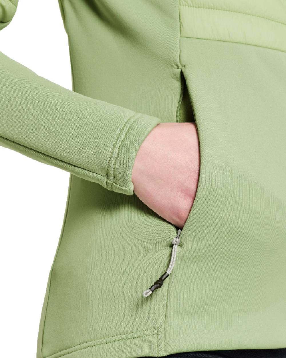 Soft Green coloured Didriksons Womens Annema Full Zip 6 on white background