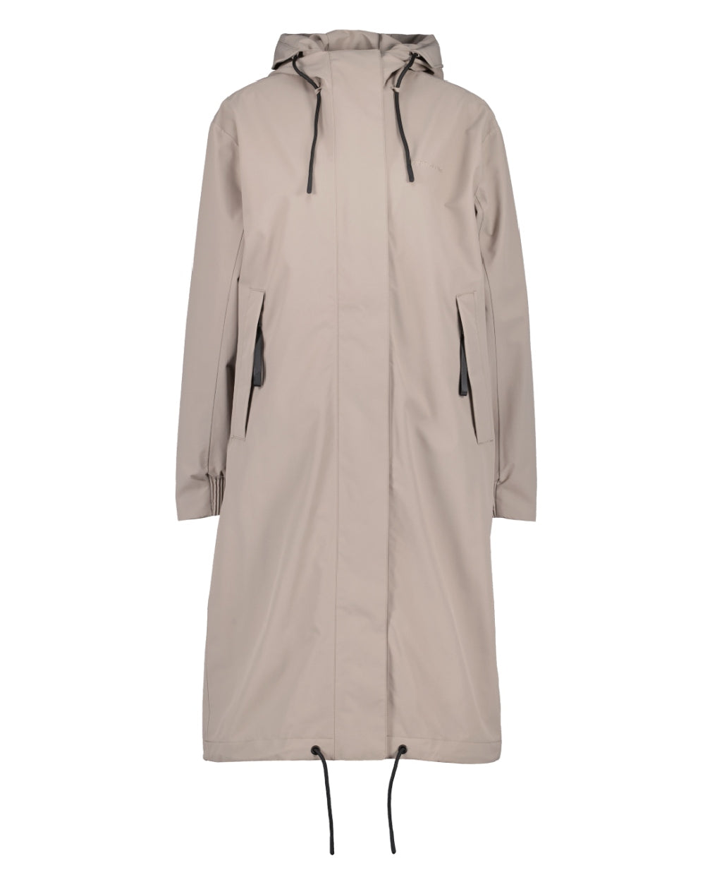 Ash Brown coloured Didriksons Womens Astrid Parka Long on white background