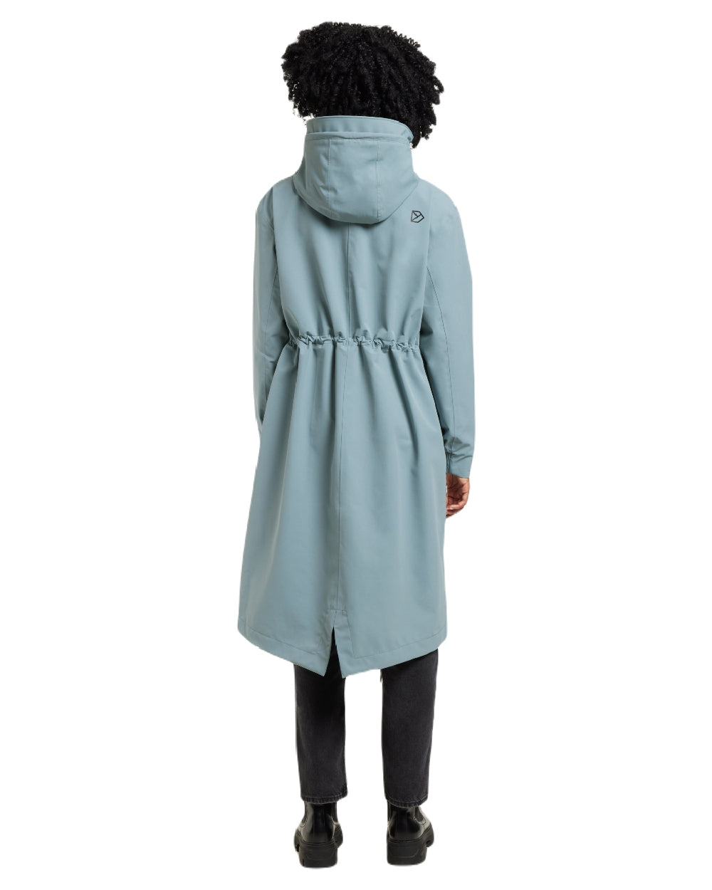 Factory Blue coloured Didriksons Womens Astrid Parka Long on white background