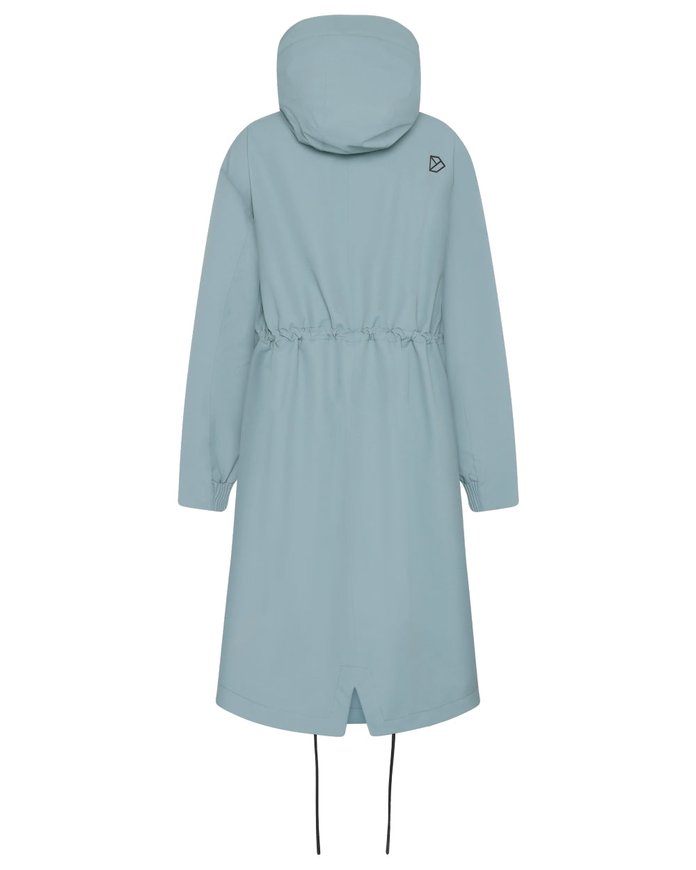 Factory Blue coloured Didriksons Womens Astrid Parka Long on white background