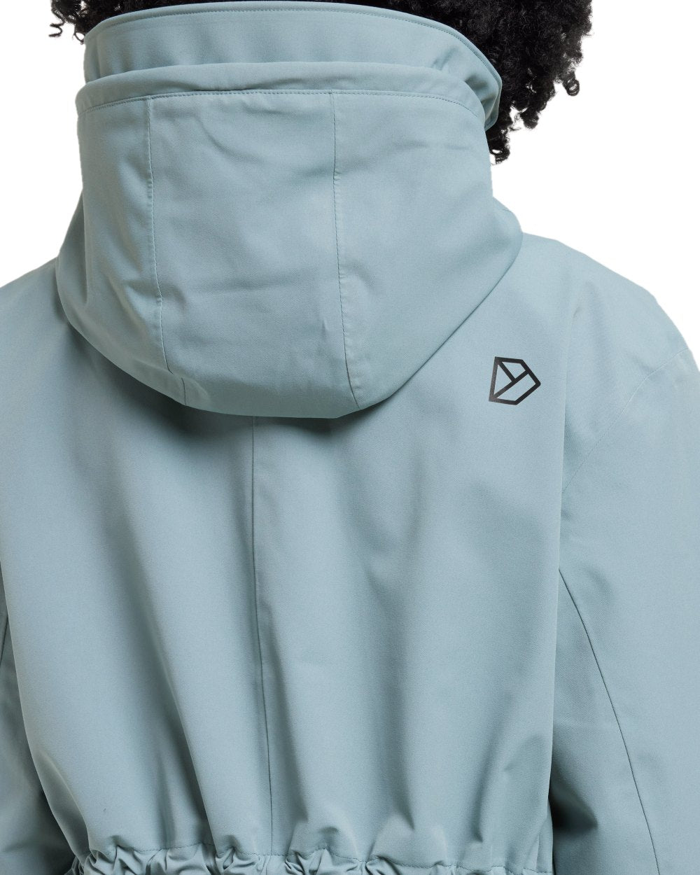 Factory Blue coloured Didriksons Womens Astrid Parka Long on white background