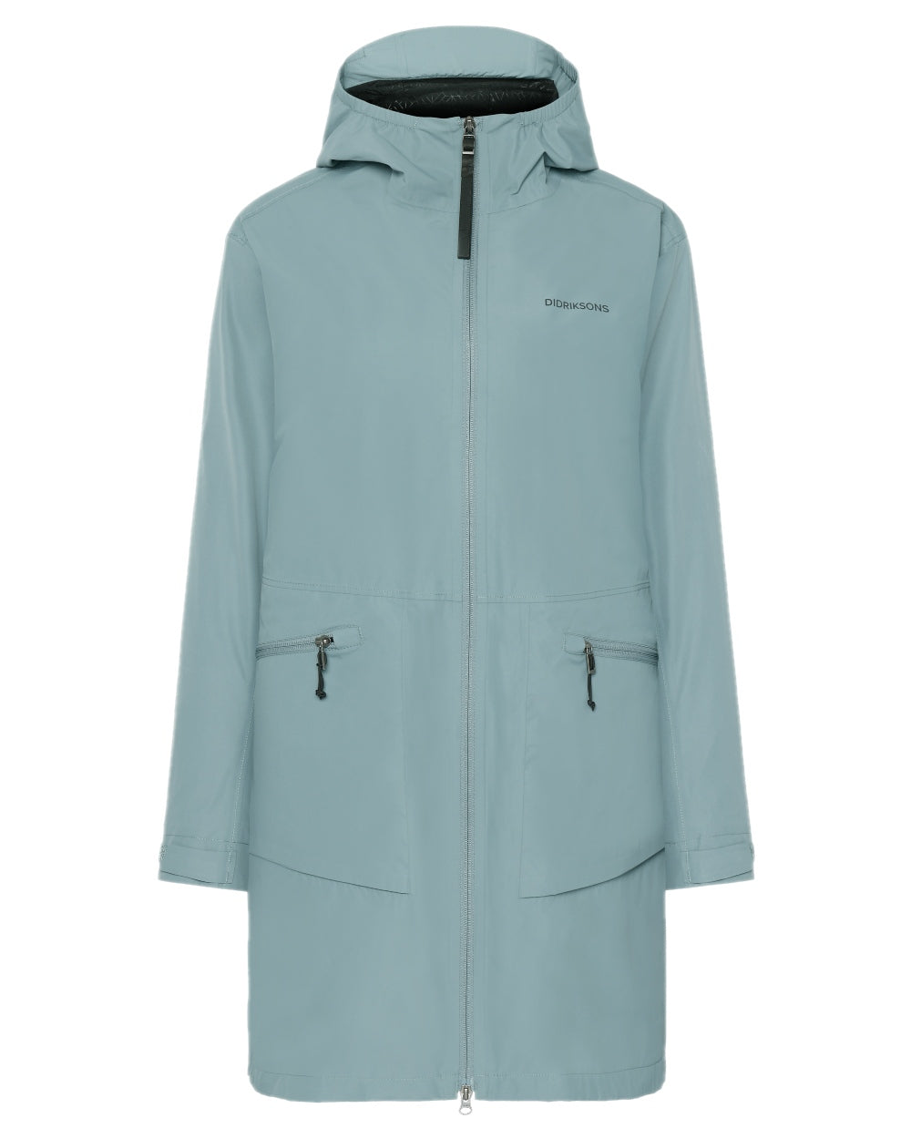 Factory Blue coloured Didriksons Womens Eliana Parka on white background