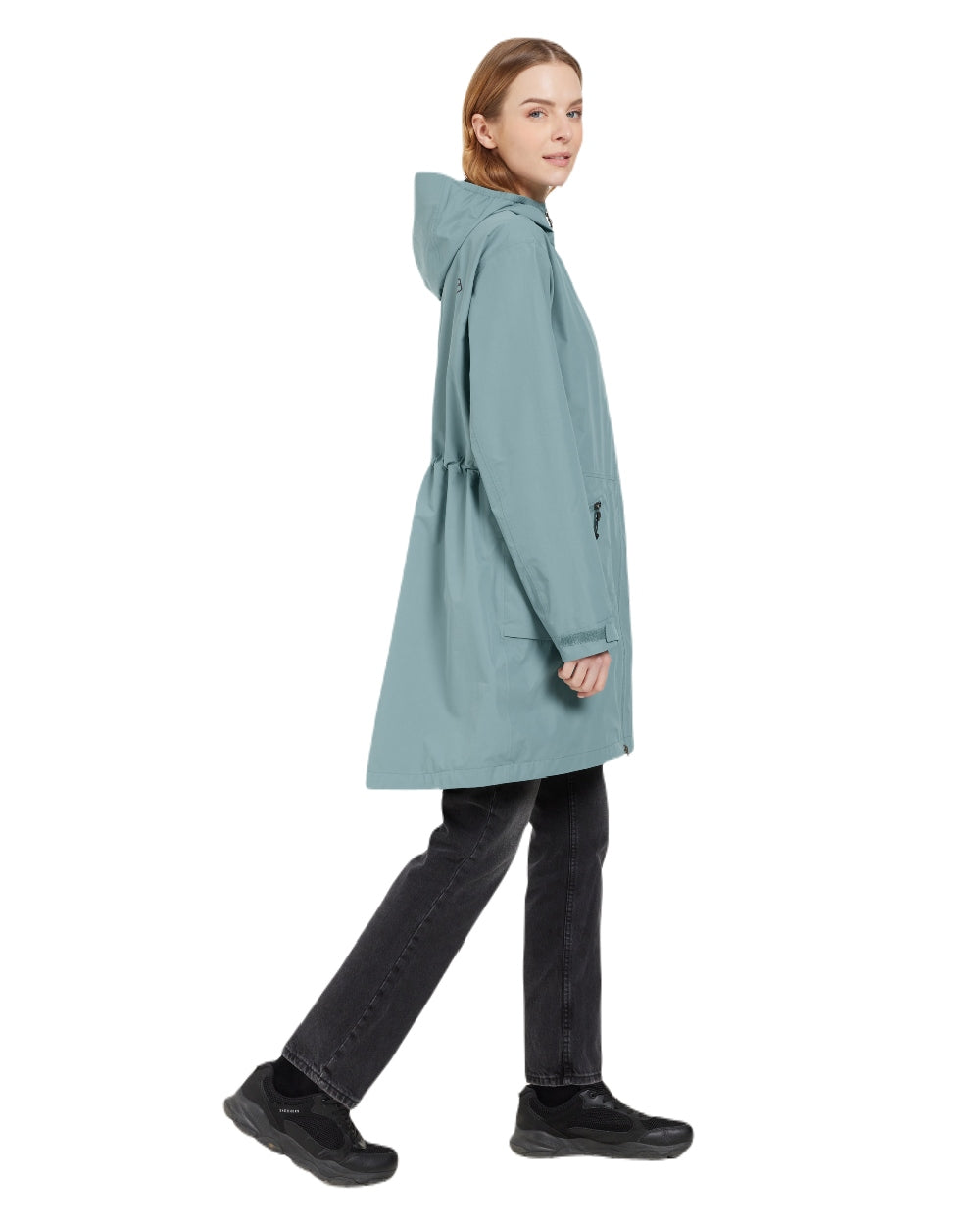Factory Blue coloured Didriksons Womens Eliana Parka on white background