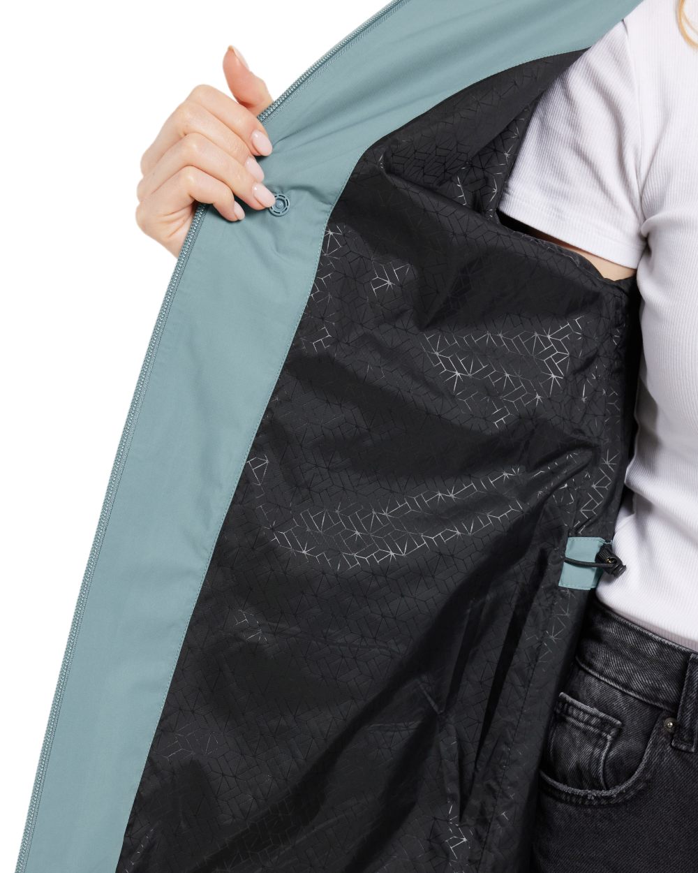 Factory Blue coloured Didriksons Womens Eliana Parka on white background