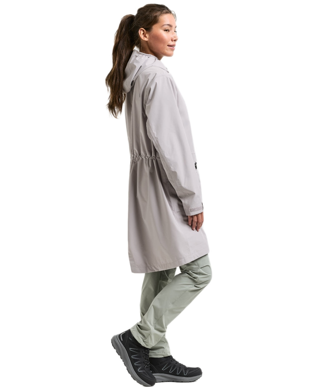 Sunrise Mist coloured Didriksons Womens Eliana Parka on white background