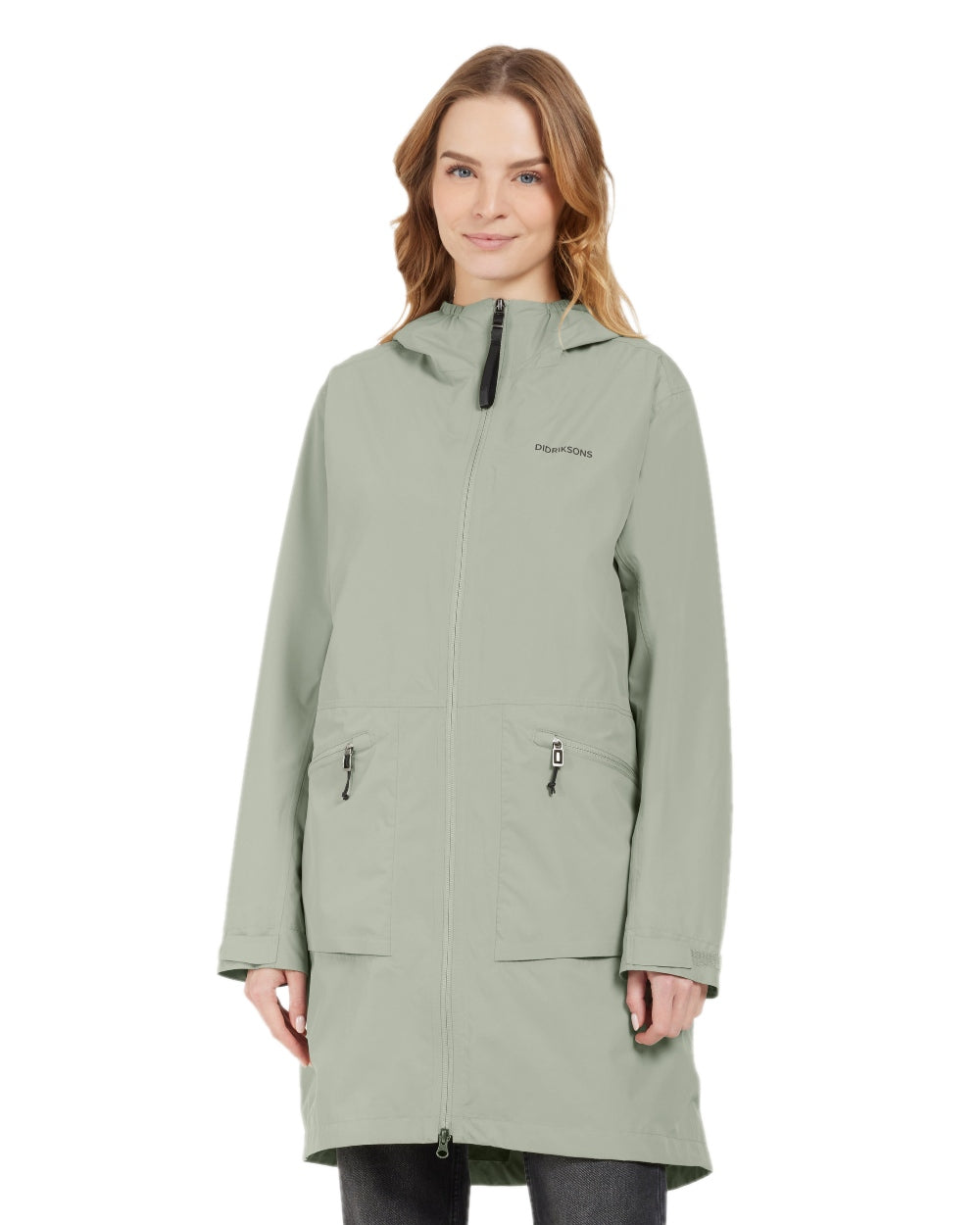 Wilted Leaf coloured Didriksons Womens Eliana Parka on white background