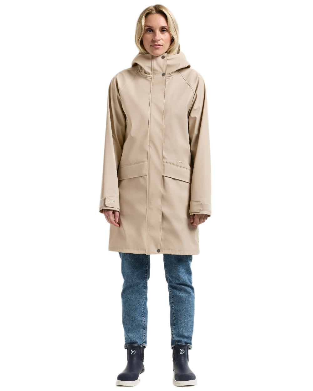Clay Beige Coloured Didriksons Womens Elly Galon Parka on white background
