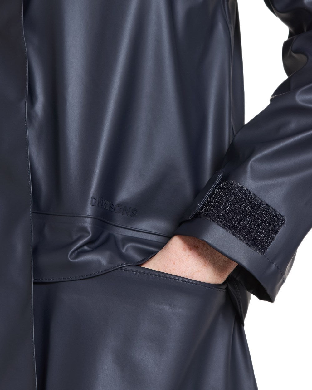 Dark Night Blue coloured Didriksons Womens Elly Parka 4 on white background