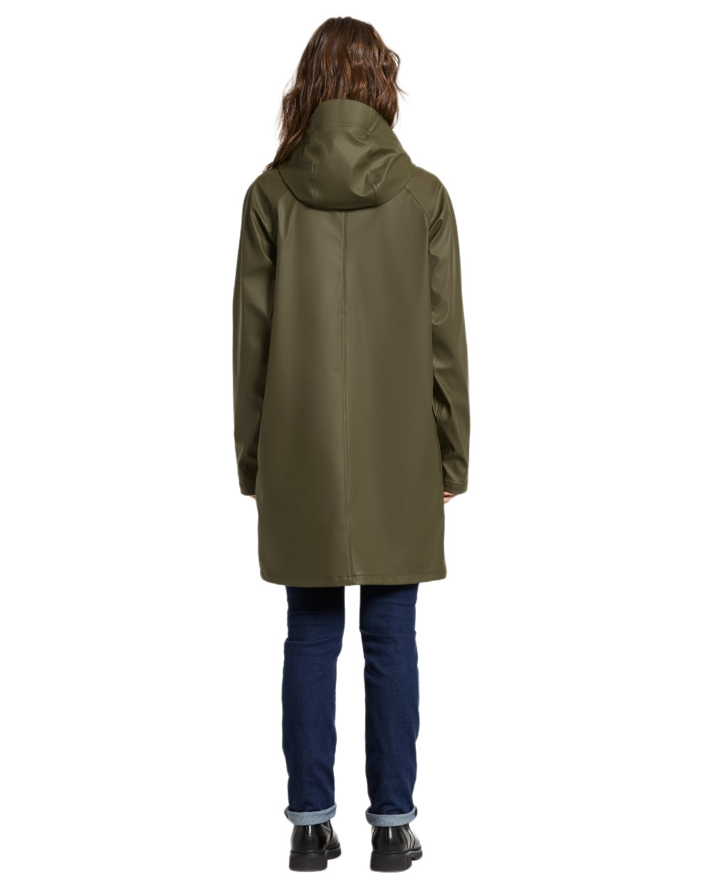Fog Green coloured Didriksons Womens Elly Parka 4 on white background