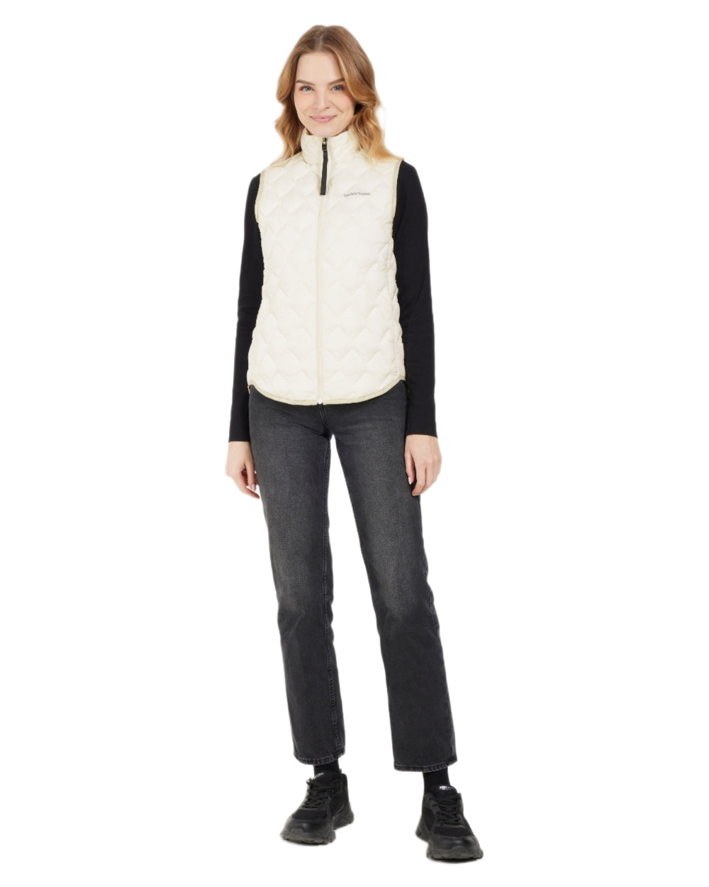 White Foam coloured Didriksons Womens Evy Vest on white background