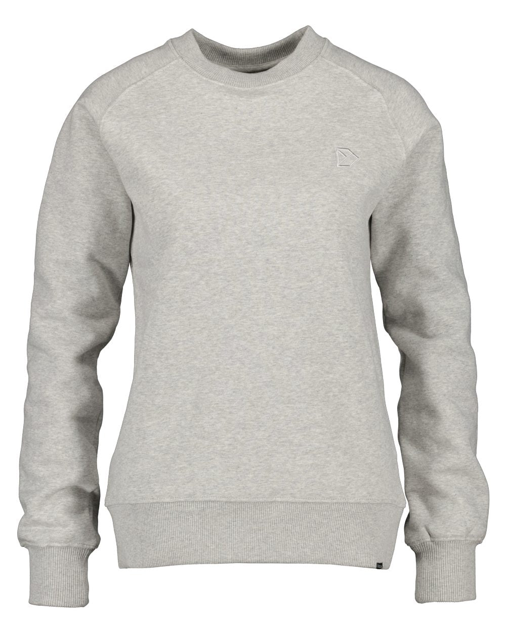 Aluminum Melange coloured Didriksons Womens Fyn Sweater on white background