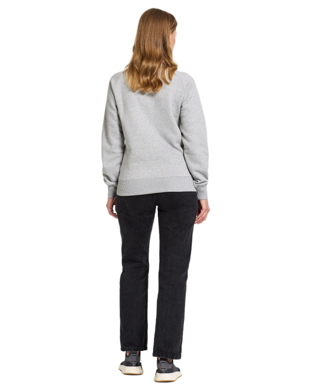 Aluminum Melange coloured Didriksons Womens Fyn Sweater on white background