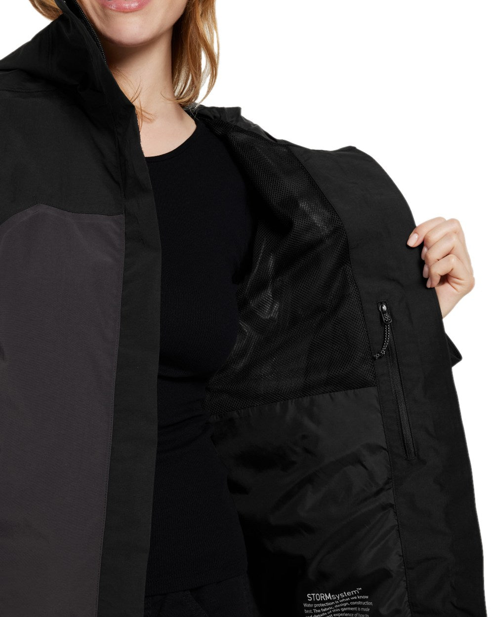 Black coloured Didriksons Womens Grit Jacket 3 on white background