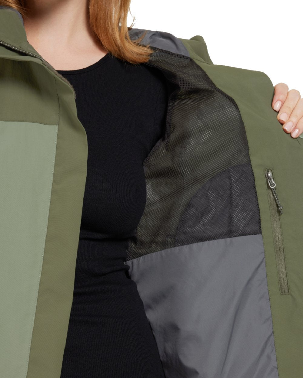 Wild Forest Green coloured Didriksons Womens Grit Jacket 3 on white background