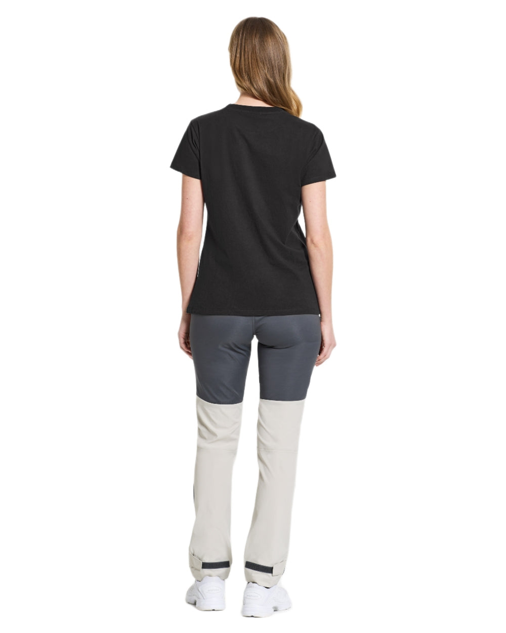 Black coloured Didriksons Womens Ingaro Printed T-Shirt on white background