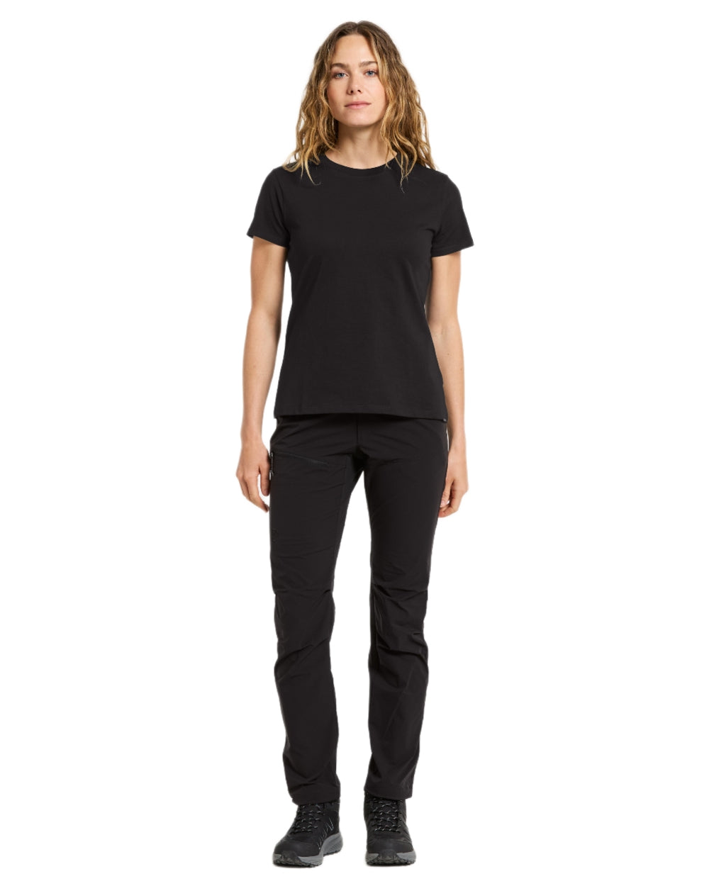 Black coloured Didriksons Womens Ingaro T-Shirt on white background