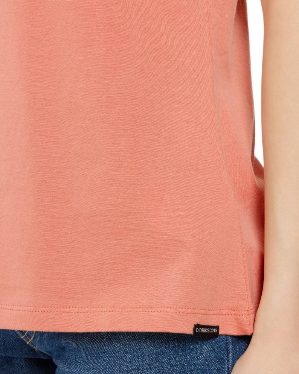 Clay Pink coloured Didriksons Womens Ingaro T-Shirt on white background