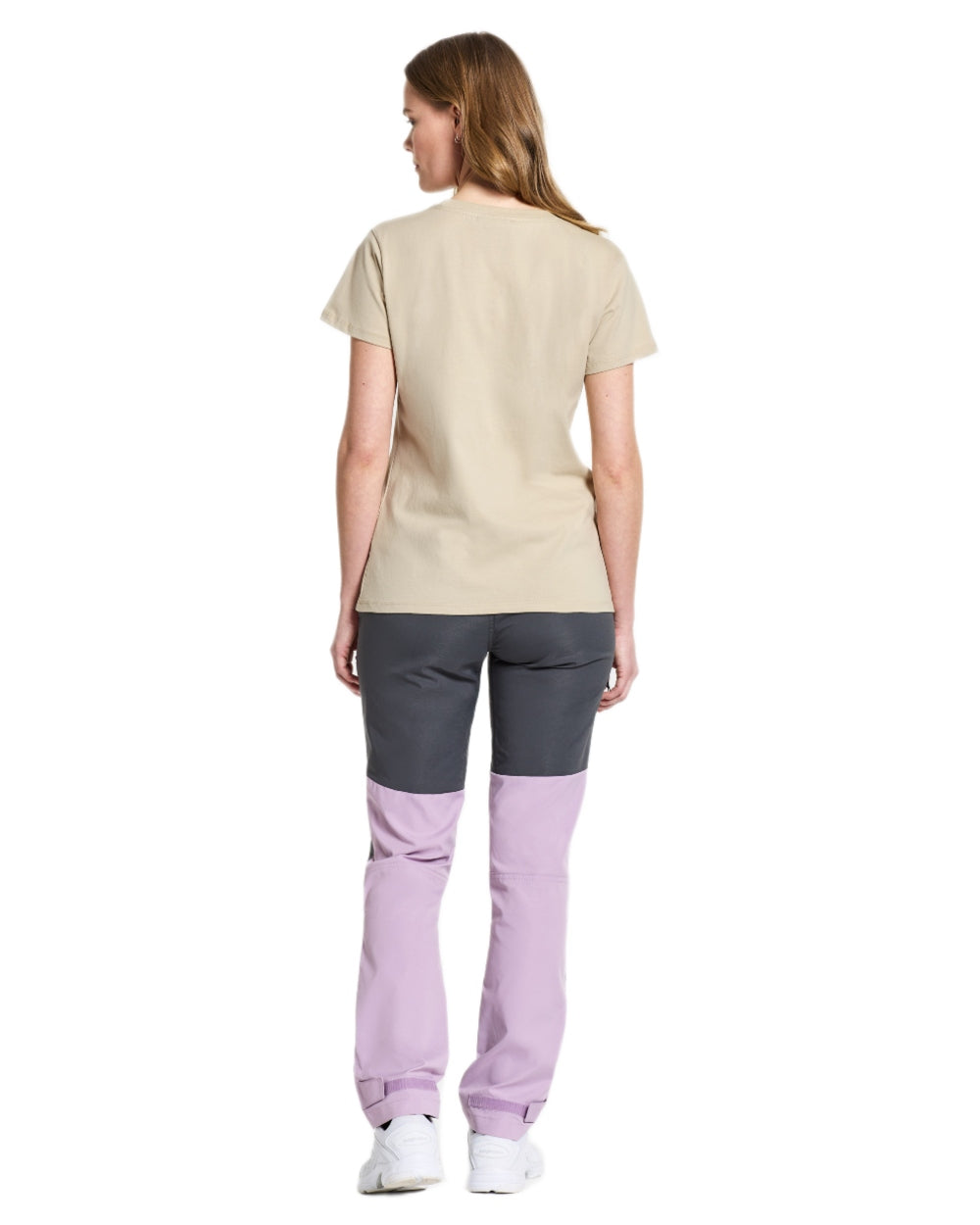 Light Beige coloured Didriksons Womens Ingaro T-Shirt on white background