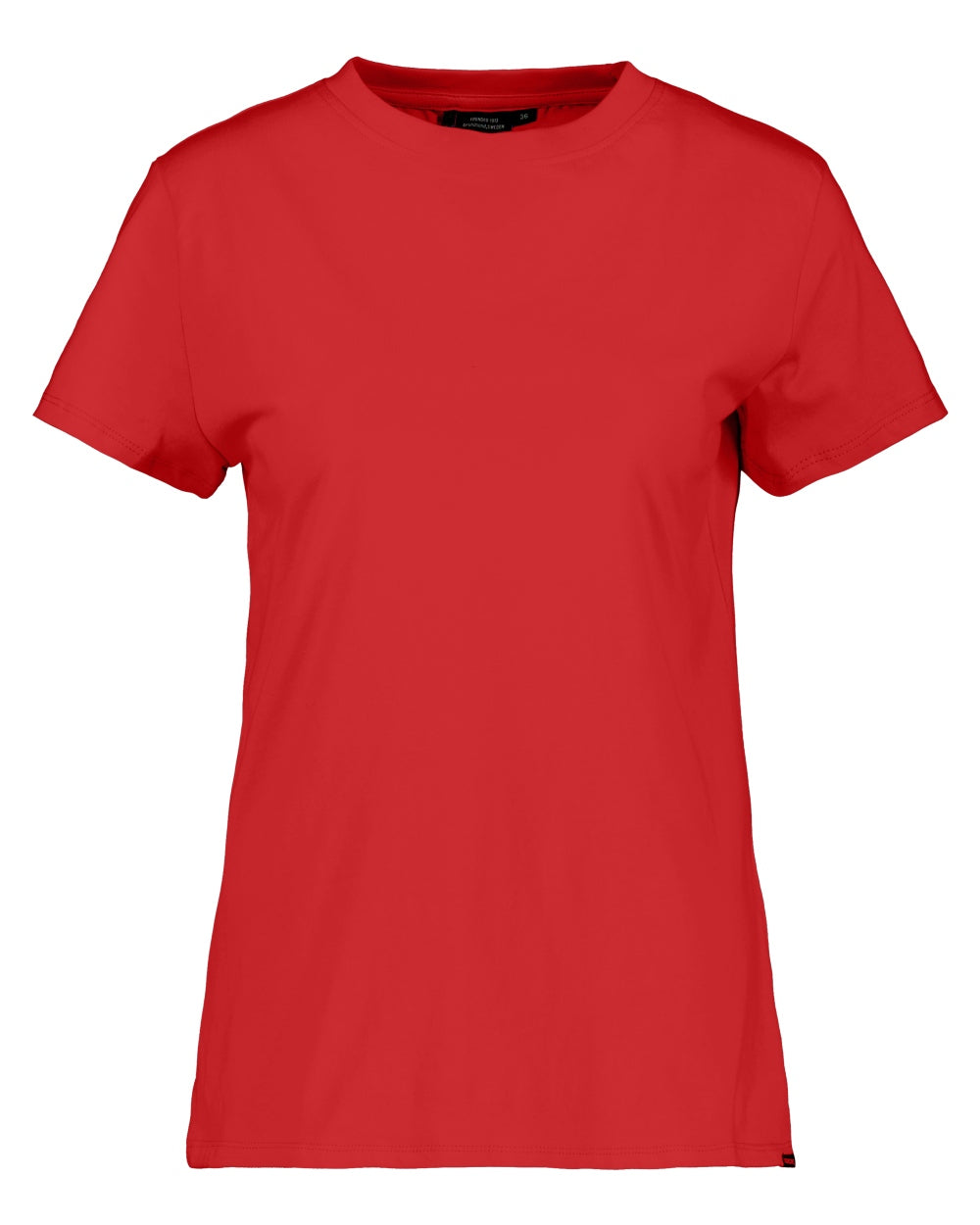 Pomme Red coloured Didriksons Womens Ingaro T-Shirt on white background