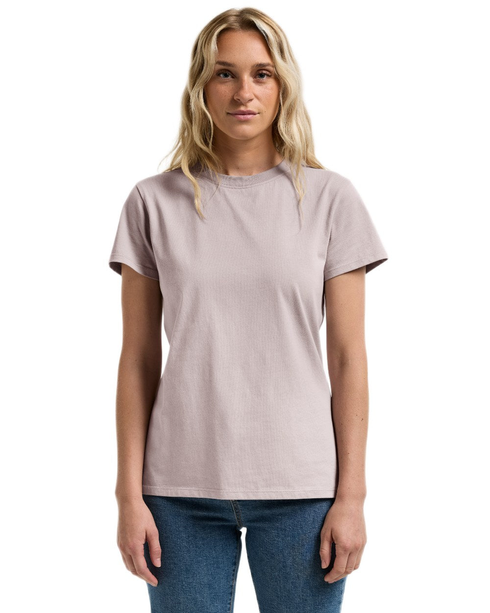 Sunrise Mist coloured Didriksons Womens Ingaro T-Shirt on white background