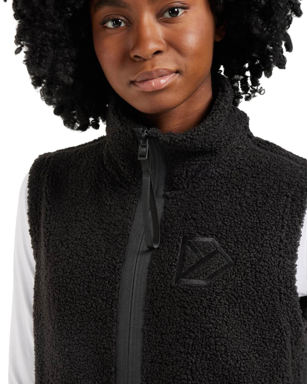 Black coloured Didriksons Womens Kiana Vest on white background