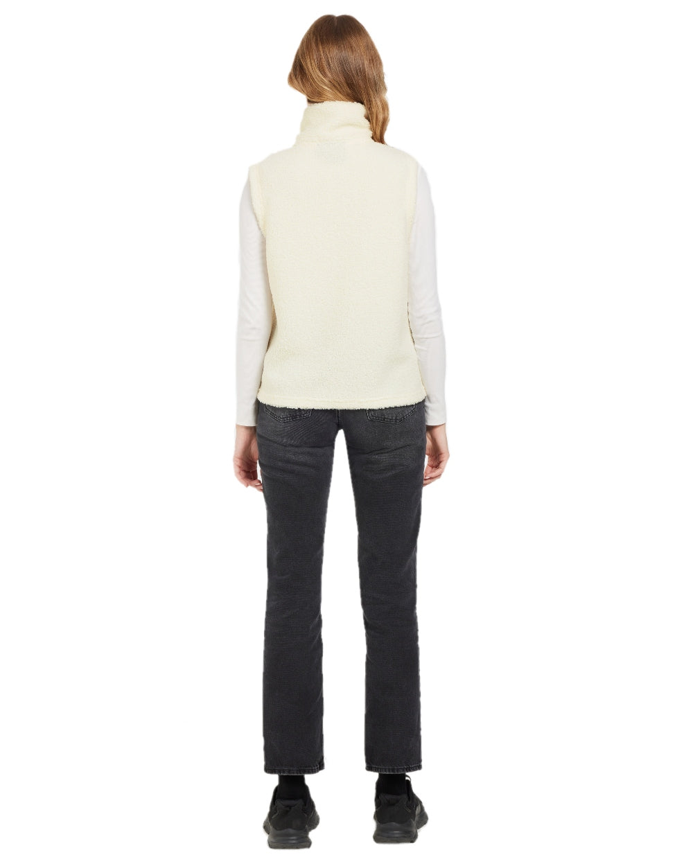 White Foam coloured Didriksons Womens Kiana Vest on white background