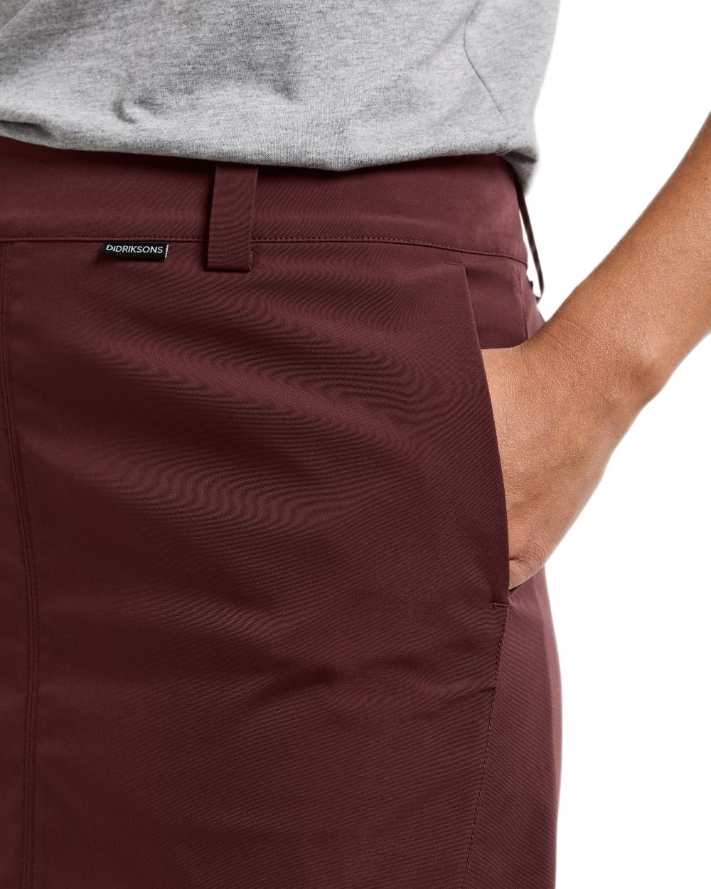 Old Rust coloured Didriksons Womens Liv Skirt on white background
